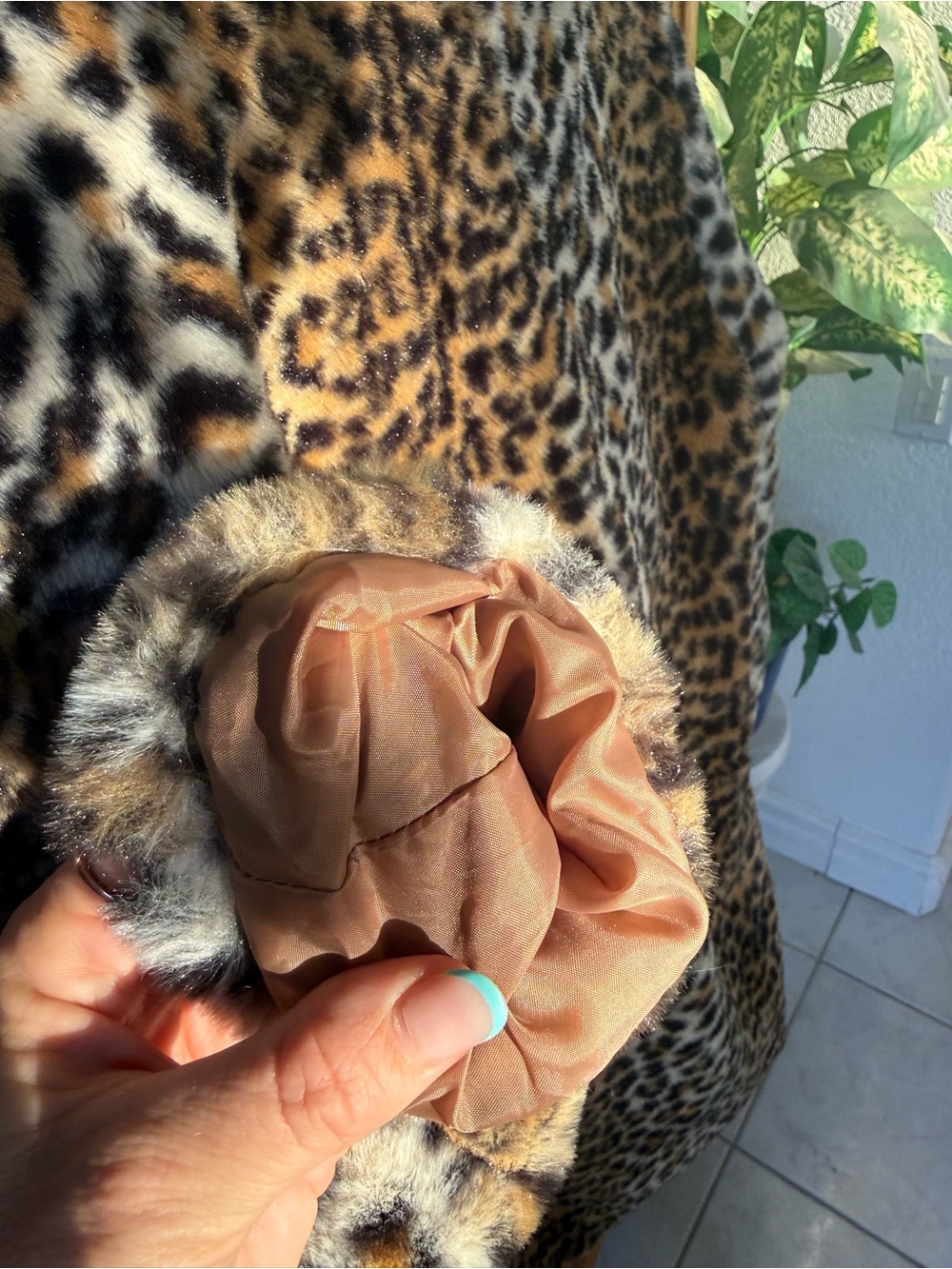 Faux Fur Leopard Teddy Jacket - Brown/Black - Picture 4 of 8